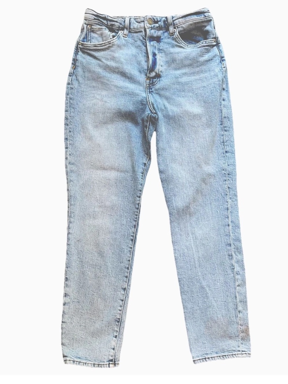 H&M Jeans Size 8 Mom High Waist Button Fly 30 x 28 Vtg Light Wash